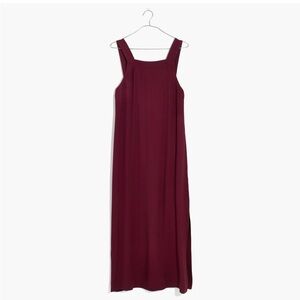 Madewell Burgundy Apron Tie-Back Dress